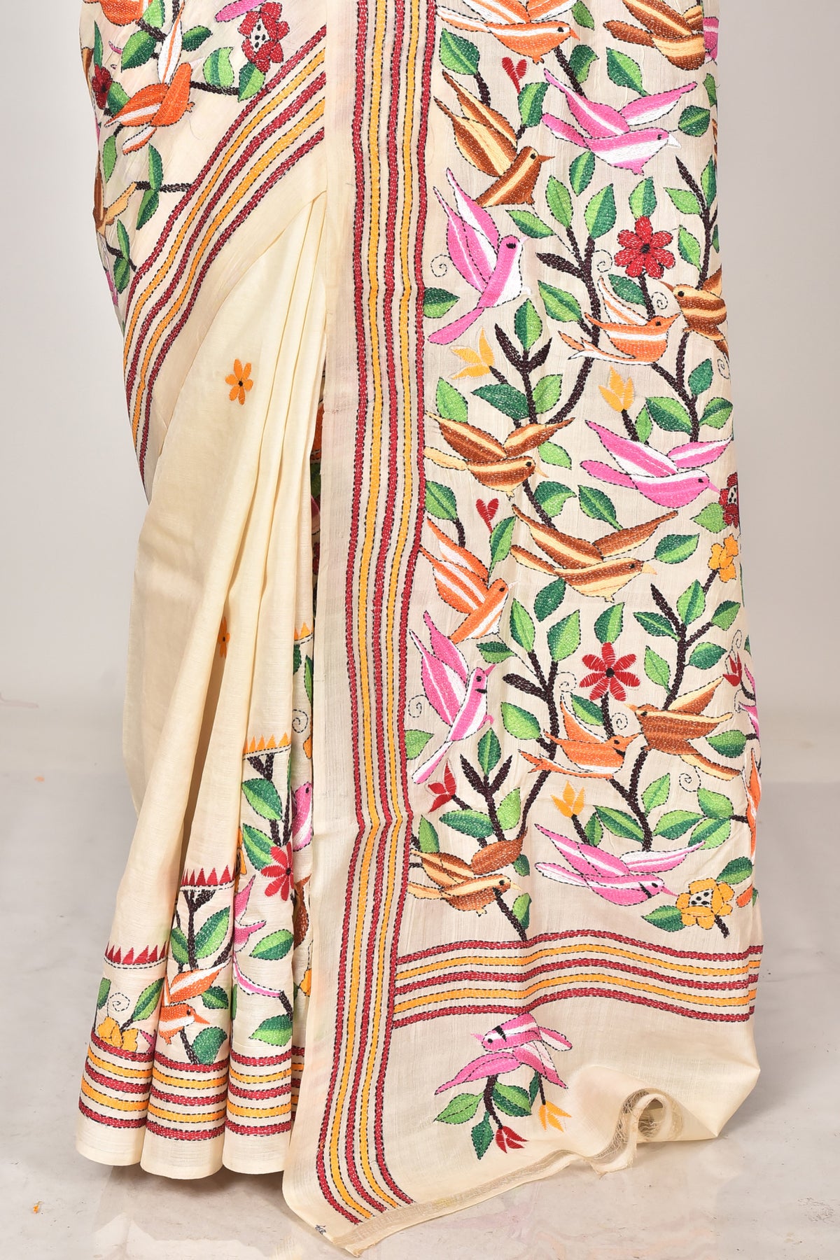 TUSSAR SILK KANTHA SAREE