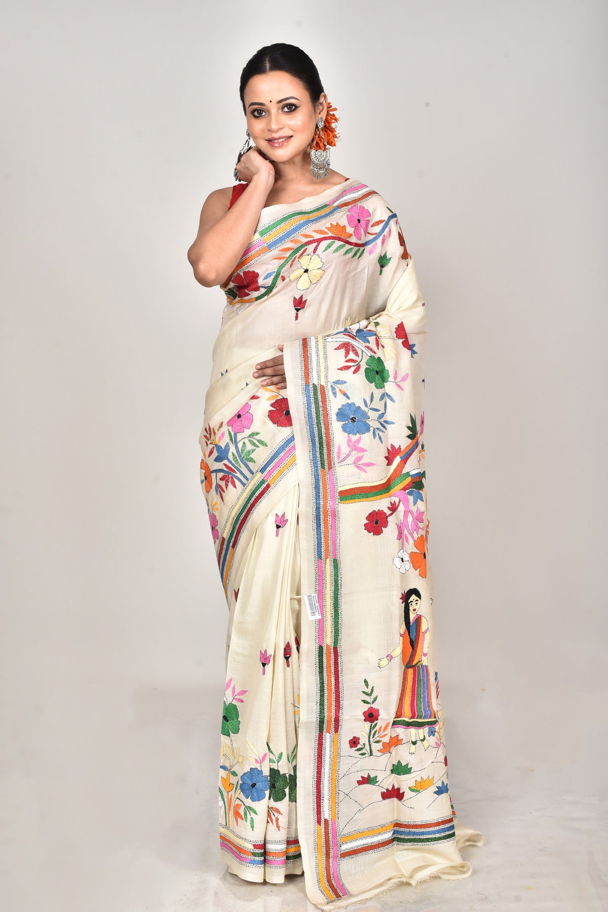 TUSSAR SILK KANTHA SAREE