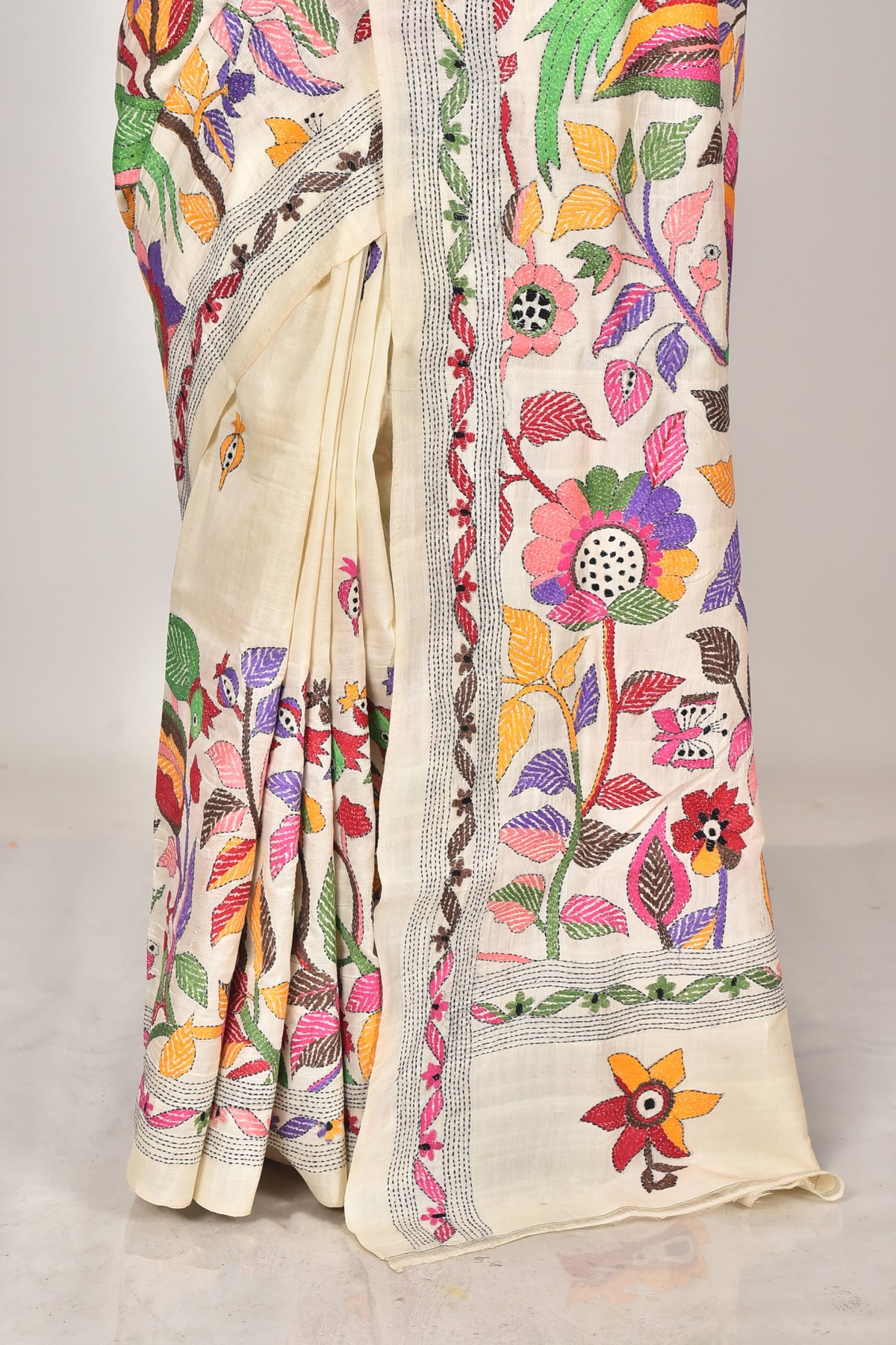 TUSSAR SILK KANTHA SAREE