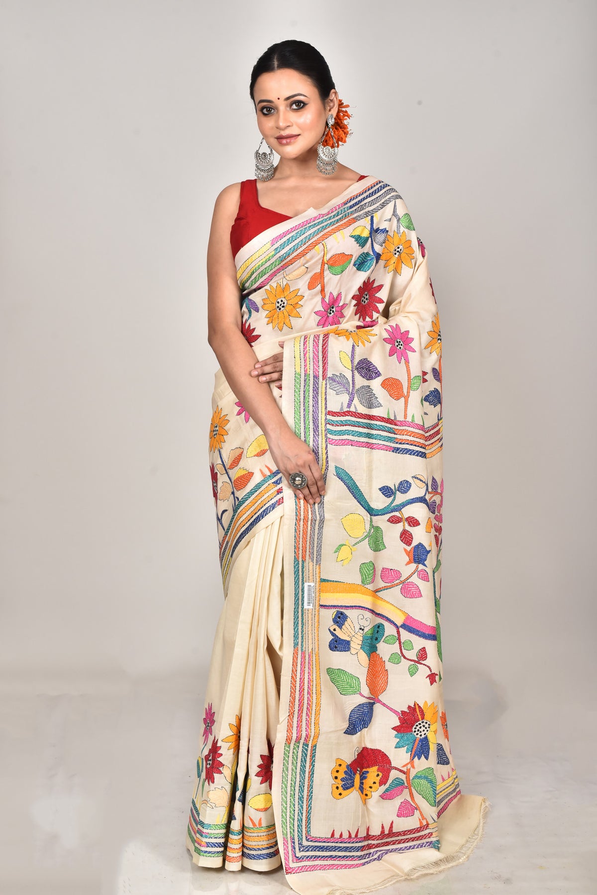 TUSSAR SILK KANTHA SAREE
