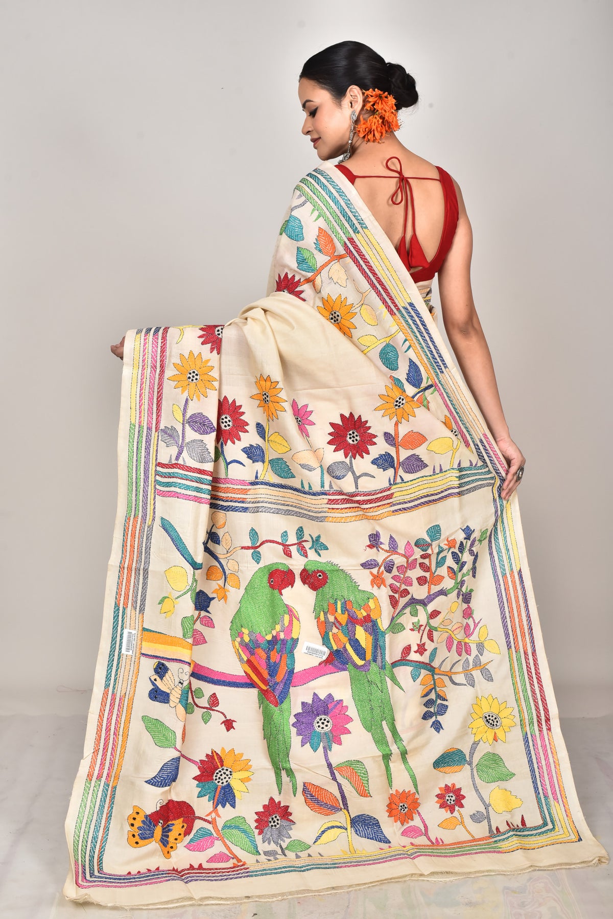TUSSAR SILK KANTHA SAREE