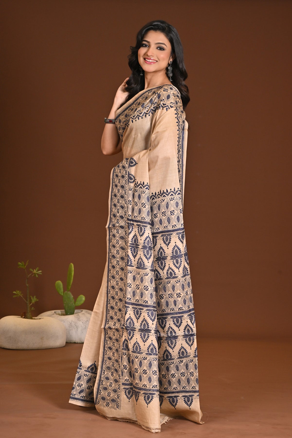 TUSSAR SILK KANTHA SAREE
