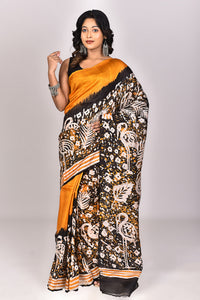Women's Batik Silk Saree With Blouse Piece