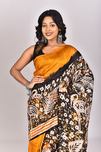 Women's Batik Silk Saree With Blouse Piece