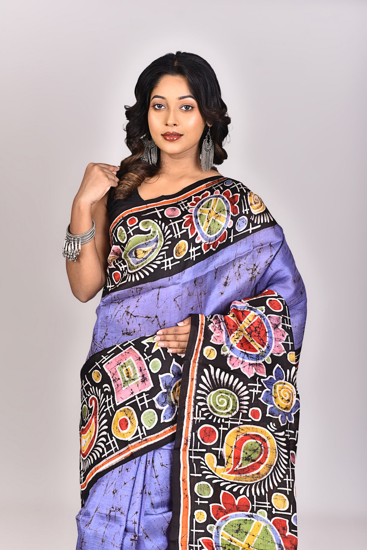 Women's Batik Silk Saree With Blouse Piece