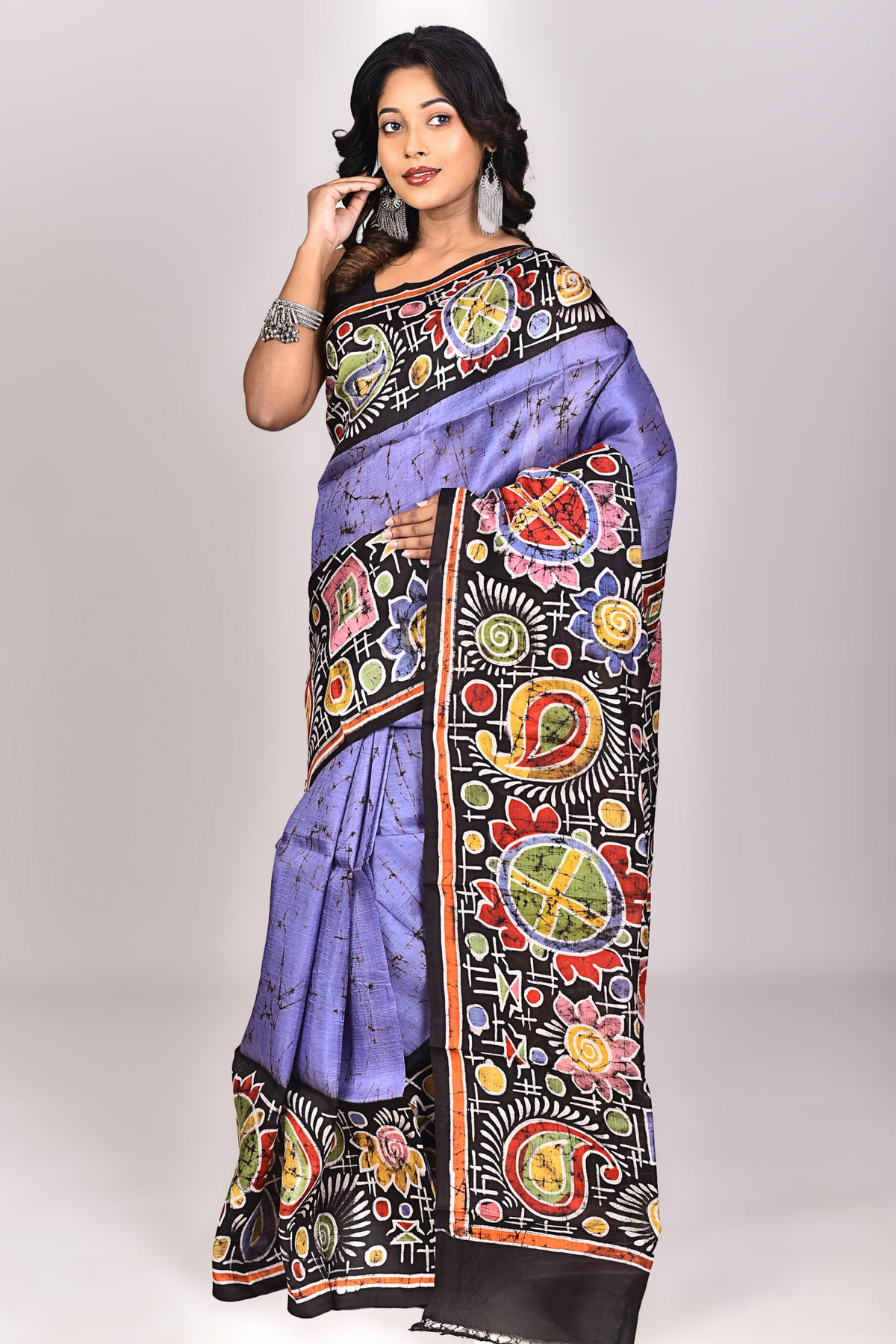 Women's Batik Silk Saree With Blouse Piece