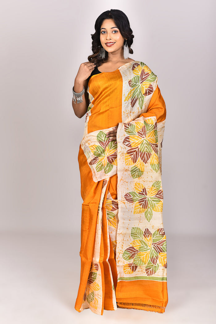 Women's Batik Silk Saree With Blouse Piece
