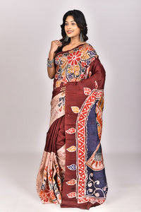 Women's Batik Silk Saree With Blouse Piece