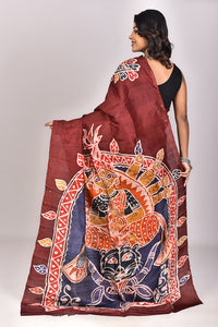 Women's Batik Silk Saree With Blouse Piece