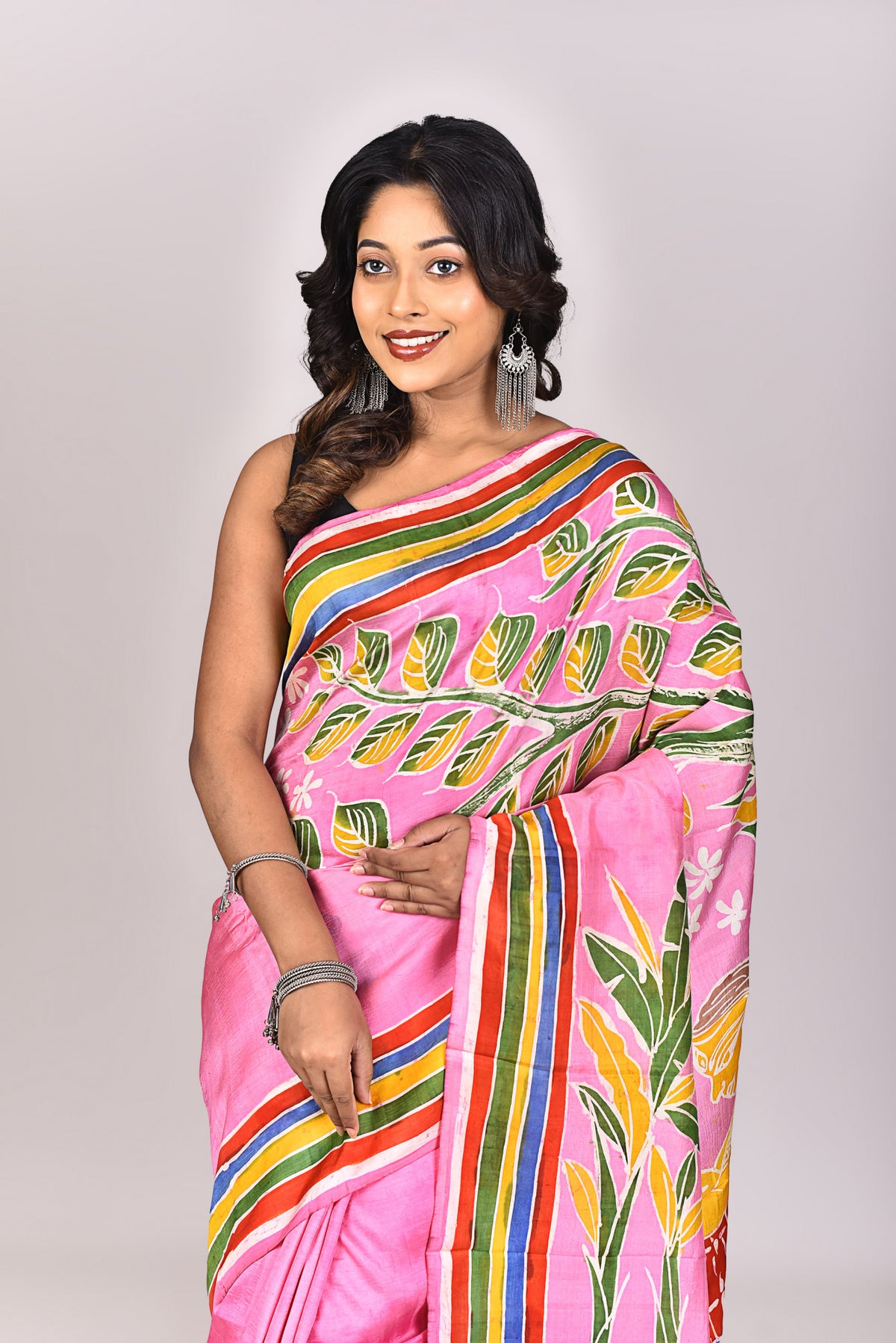Women's Batik Silk Saree With Blouse Piece