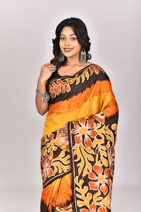 Women's Batik Silk Saree With Blouse Piece