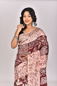 Women's Batik Silk Saree With Blouse Piece