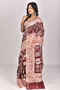 Women's Batik Silk Saree With Blouse Piece