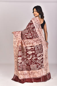 Women's Batik Silk Saree With Blouse Piece