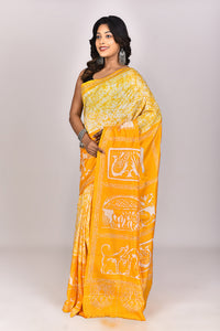 Women's Batik Silk Saree With Blouse Piece