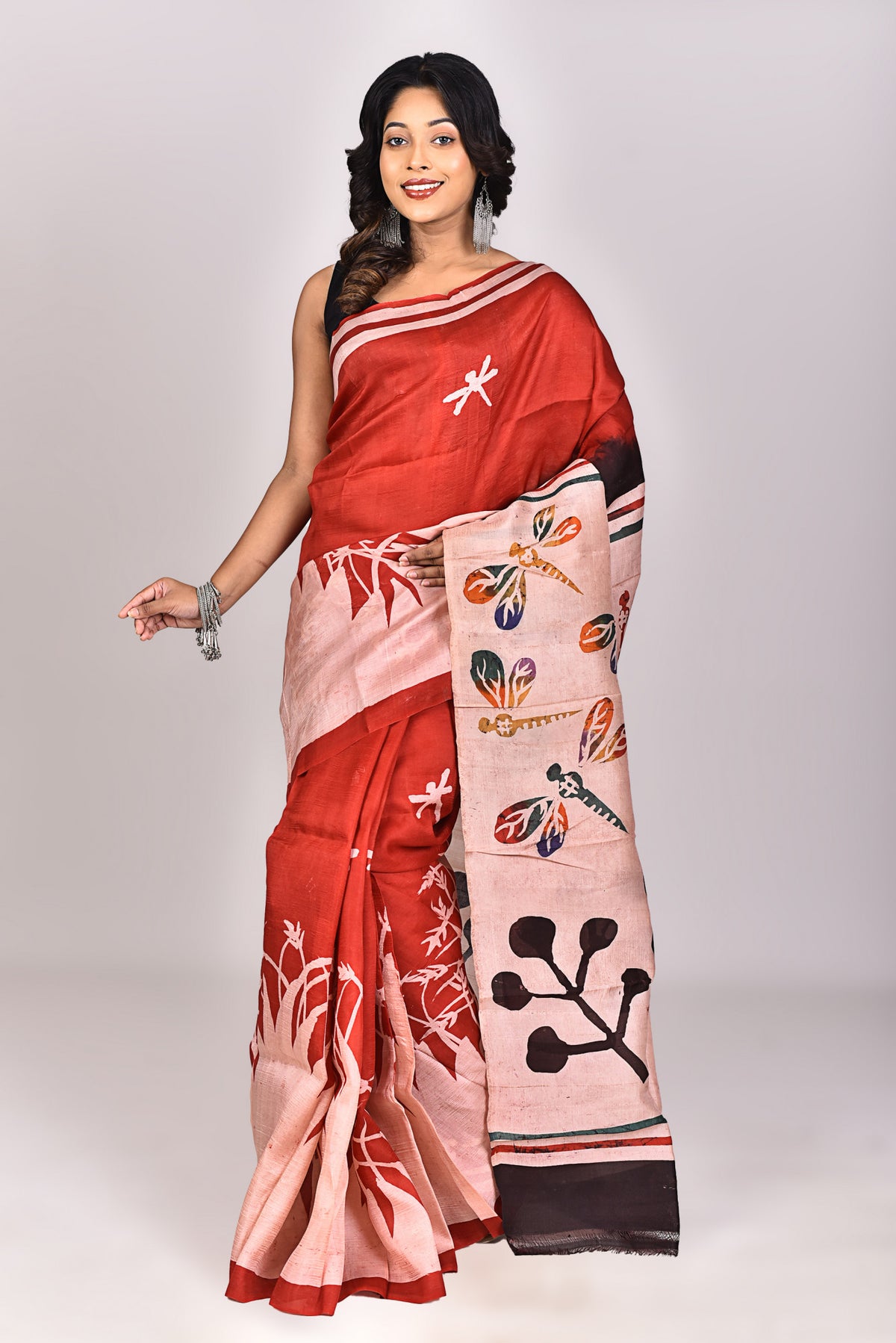 Women's Batik Silk Saree With Blouse Piece