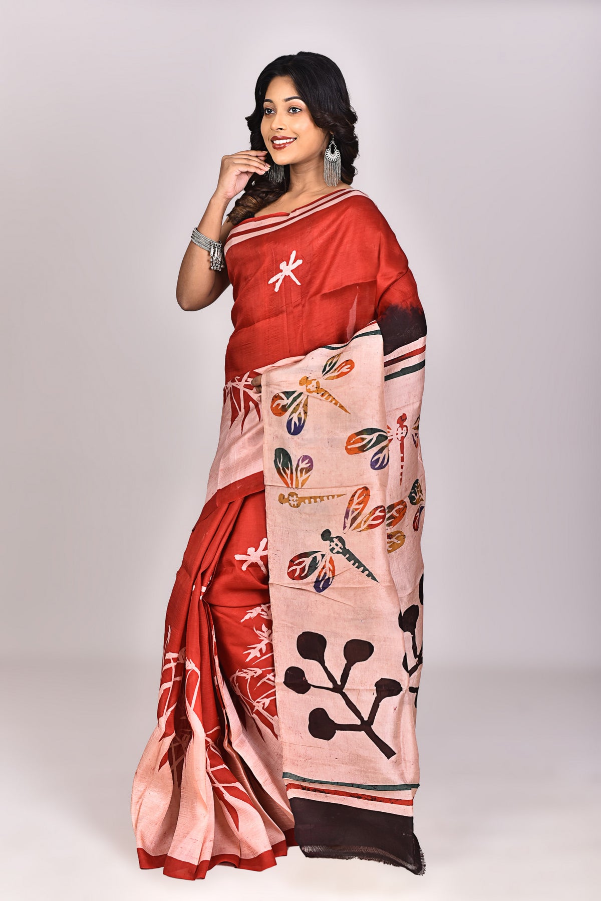 Women's Batik Silk Saree With Blouse Piece
