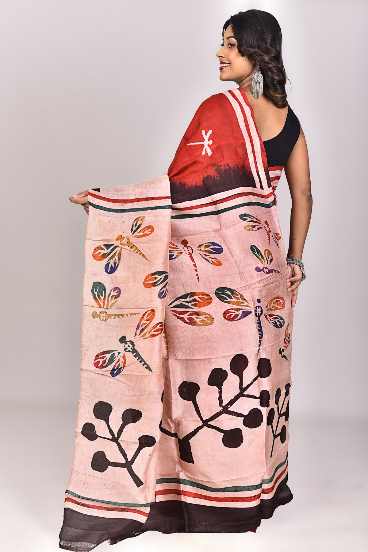 Women's Batik Silk Saree With Blouse Piece
