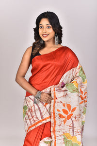 Women's Batik Silk Saree With Blouse Piece
