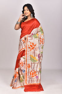 Women's Batik Silk Saree With Blouse Piece