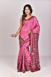 Women's Batik Silk Saree With Blouse Piece