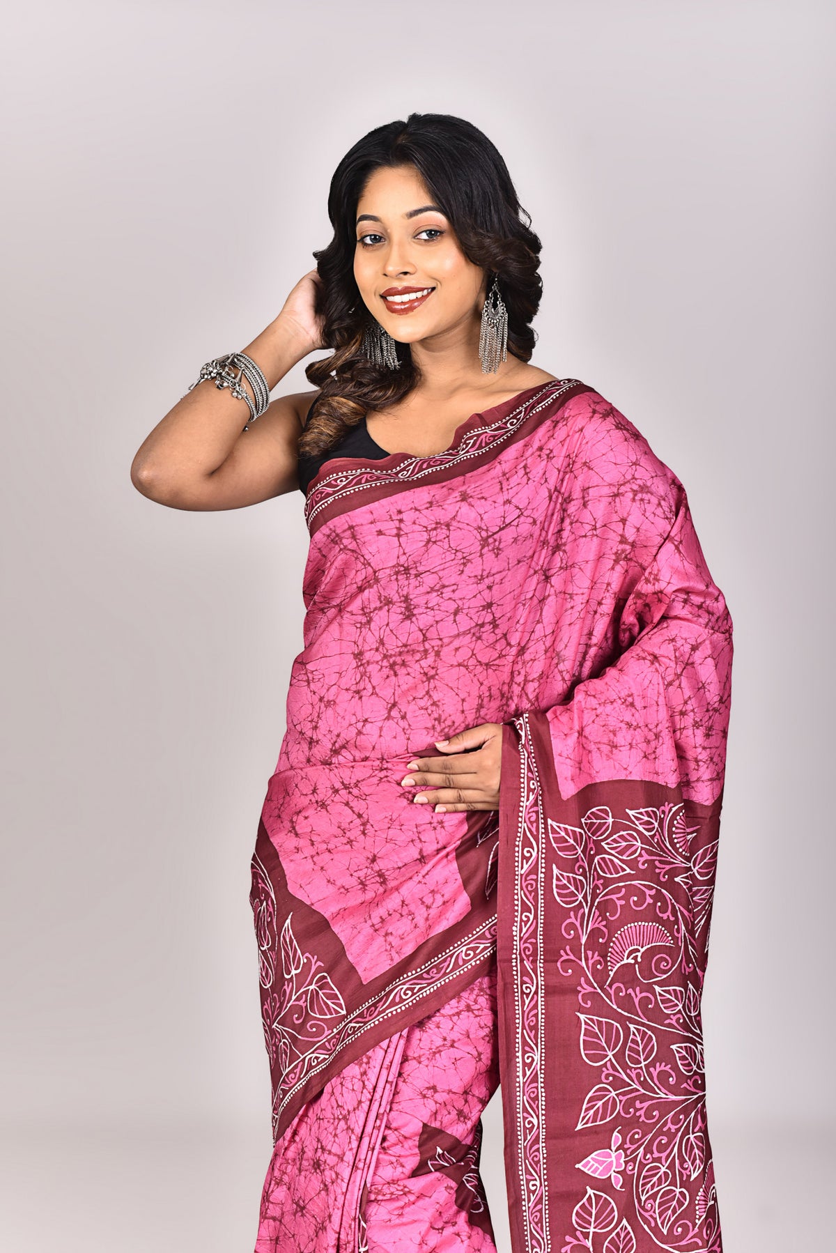 Women's Batik Silk Saree With Blouse Piece