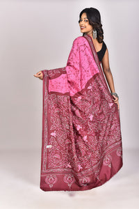 Women's Batik Silk Saree With Blouse Piece