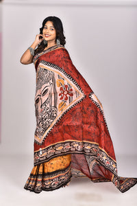 Women's Batik Silk Saree With Blouse Piece