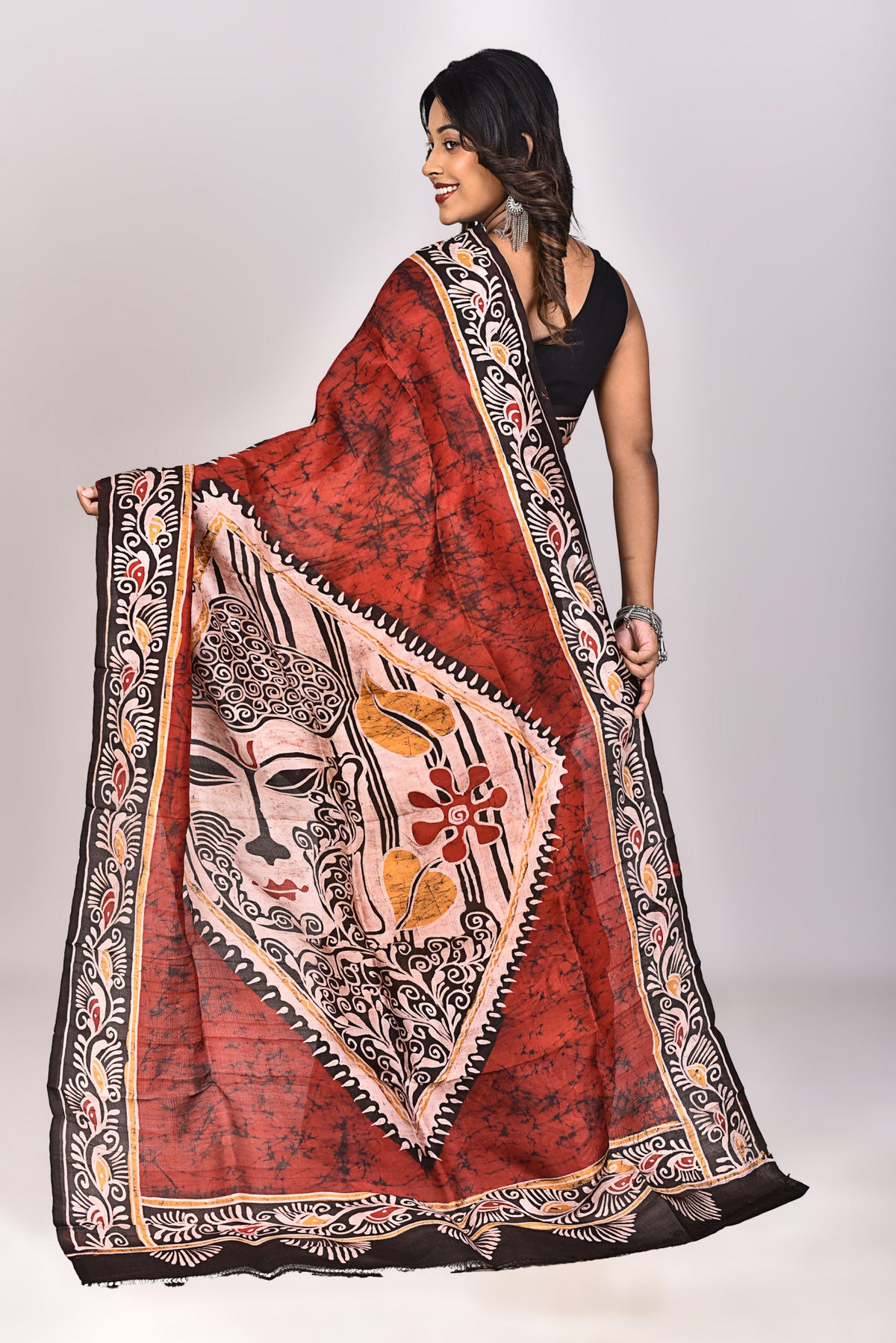 Women's Batik Silk Saree With Blouse Piece