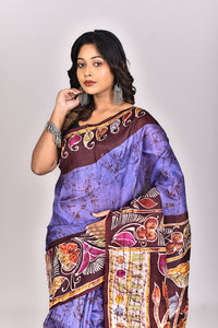 Women's Batik Silk Saree With Blouse Piece