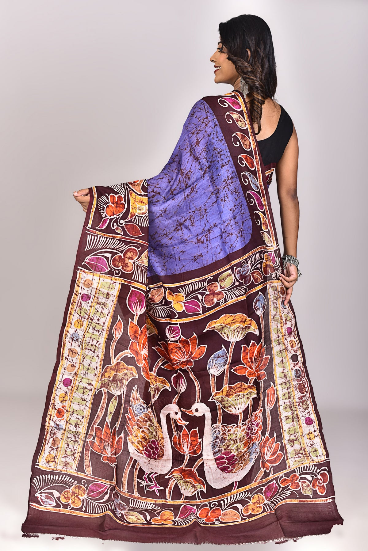 Women's Batik Silk Saree With Blouse Piece