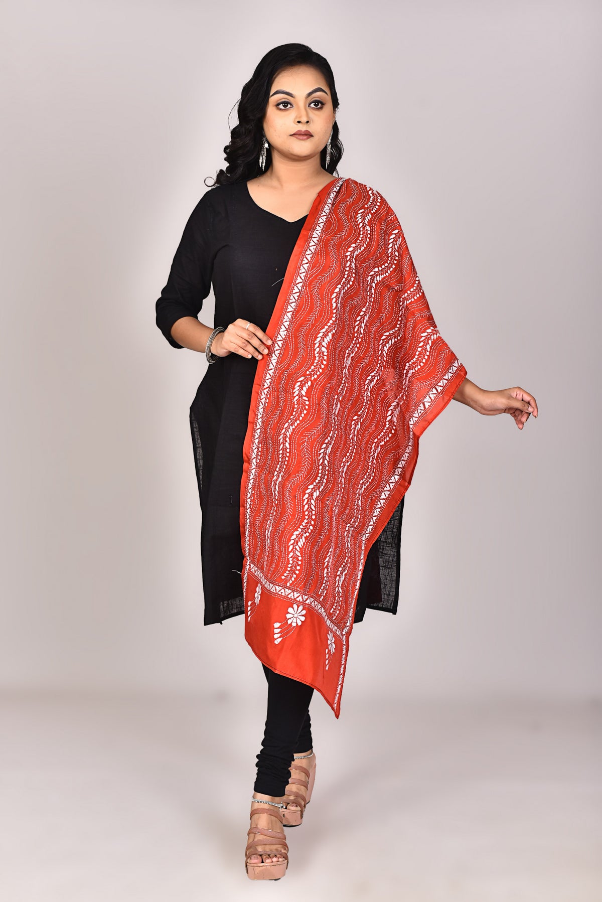 Women's Blended Silk Kantha Dupatta