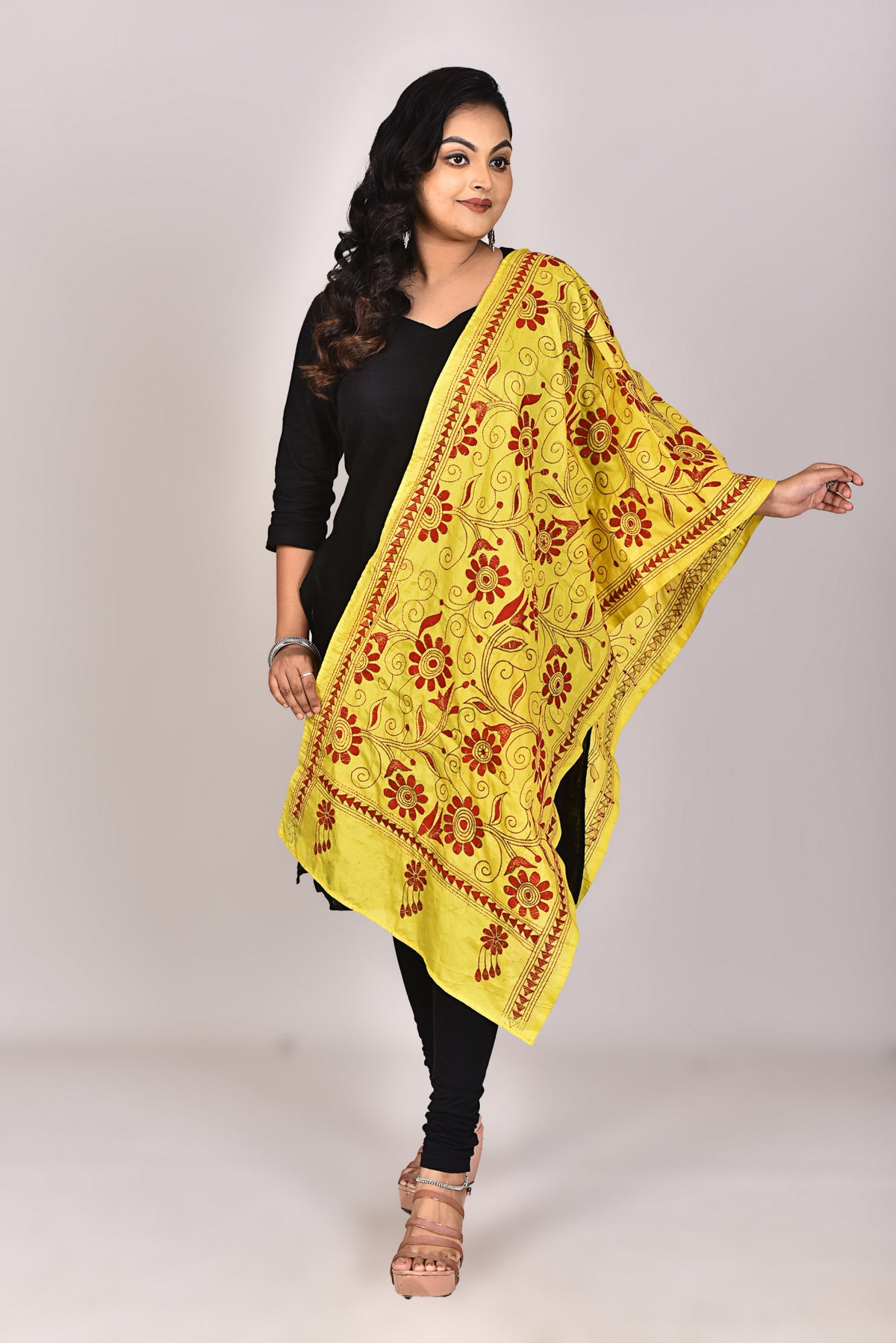 Women's Blended Silk Kantha Dupatta