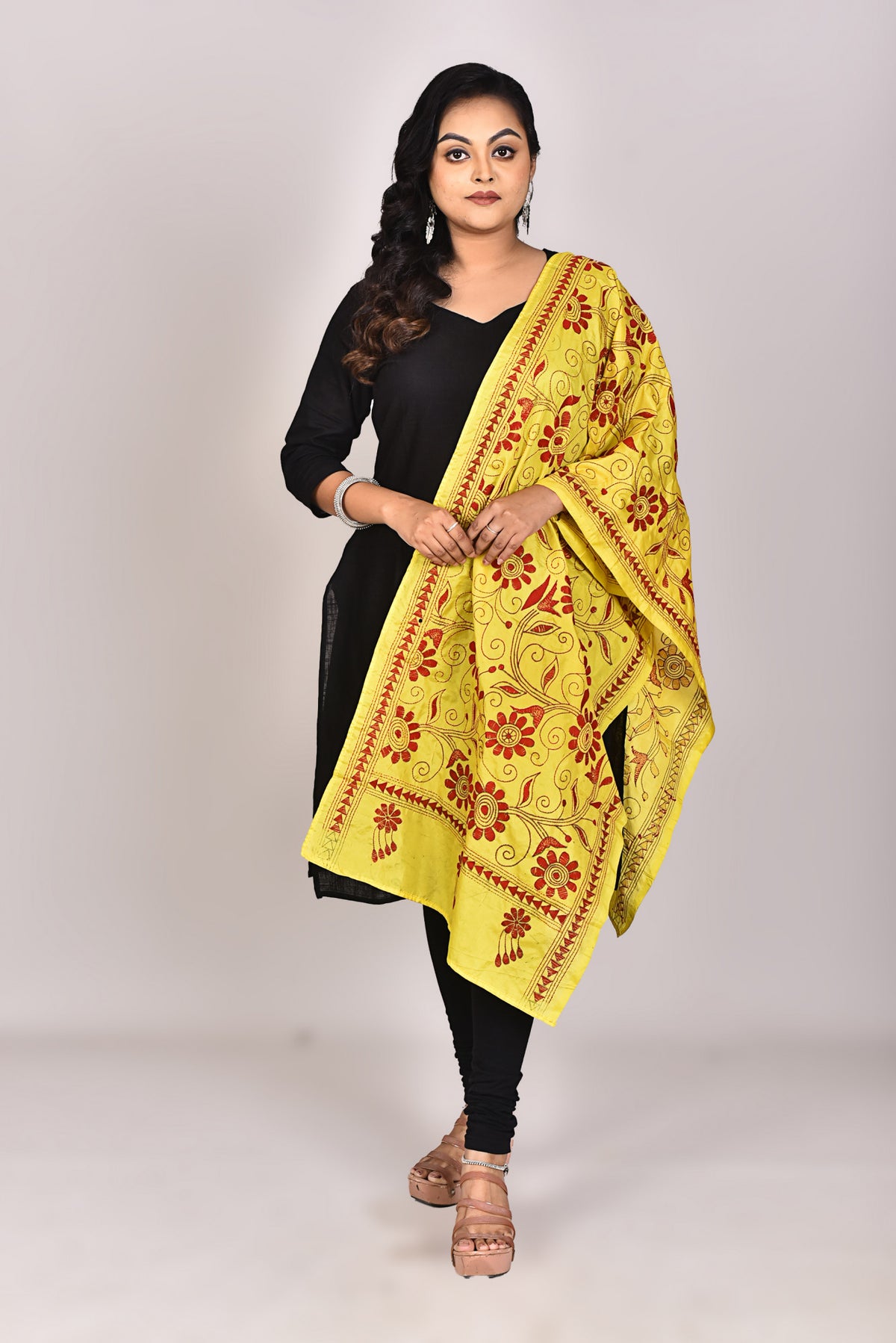 Women's Blended Silk Kantha Dupatta