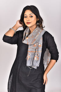 Women's Blended Silk Kantha Dupatta