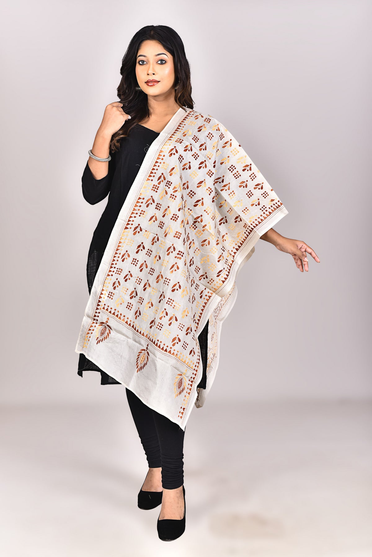 Women's Blended Silk Kantha Dupatta
