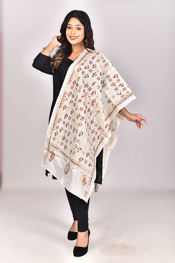 Women's Blended Silk Kantha Dupatta