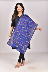 Women's Blended Silk Kantha Dupatta