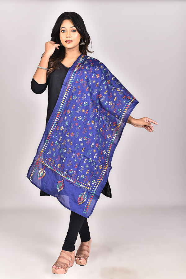 Women's Blended Silk Kantha Dupatta