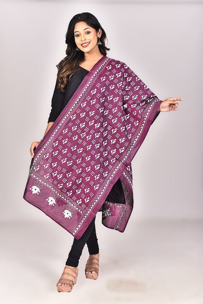 Women's Blended Silk Kantha Dupatta