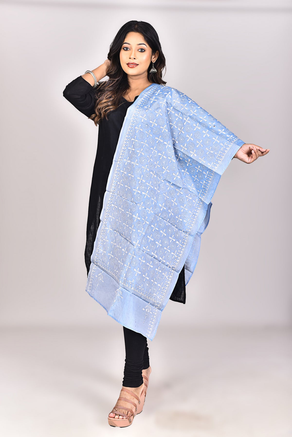Women's Blended Silk Kantha Dupatta