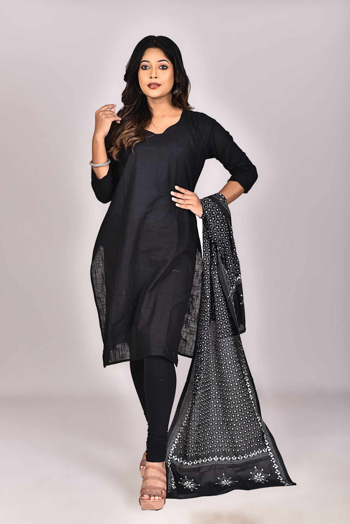 Women's Blended Silk Kantha Dupatta