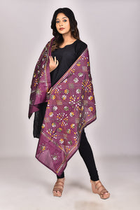 Women's Blended Silk Kantha Dupatta