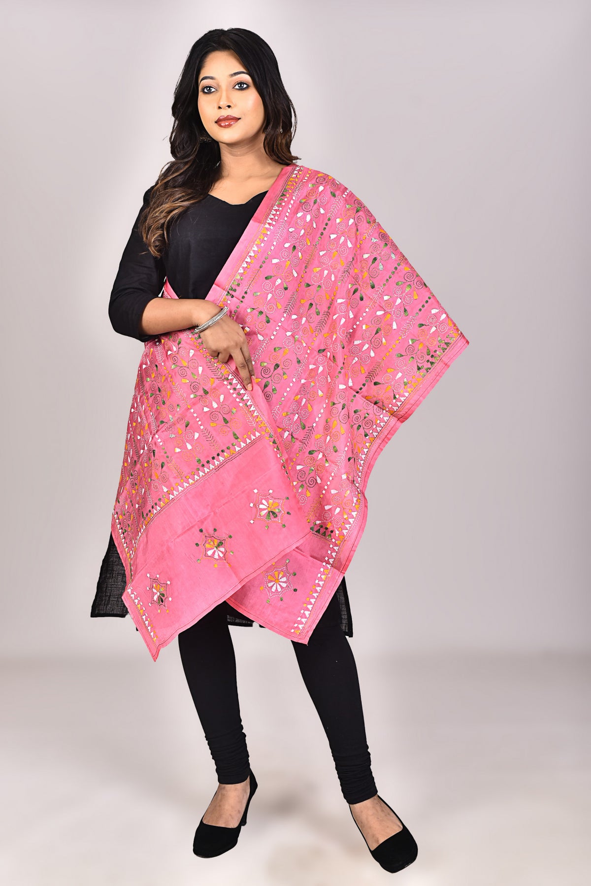 Women's Blended Silk Kantha Dupatta