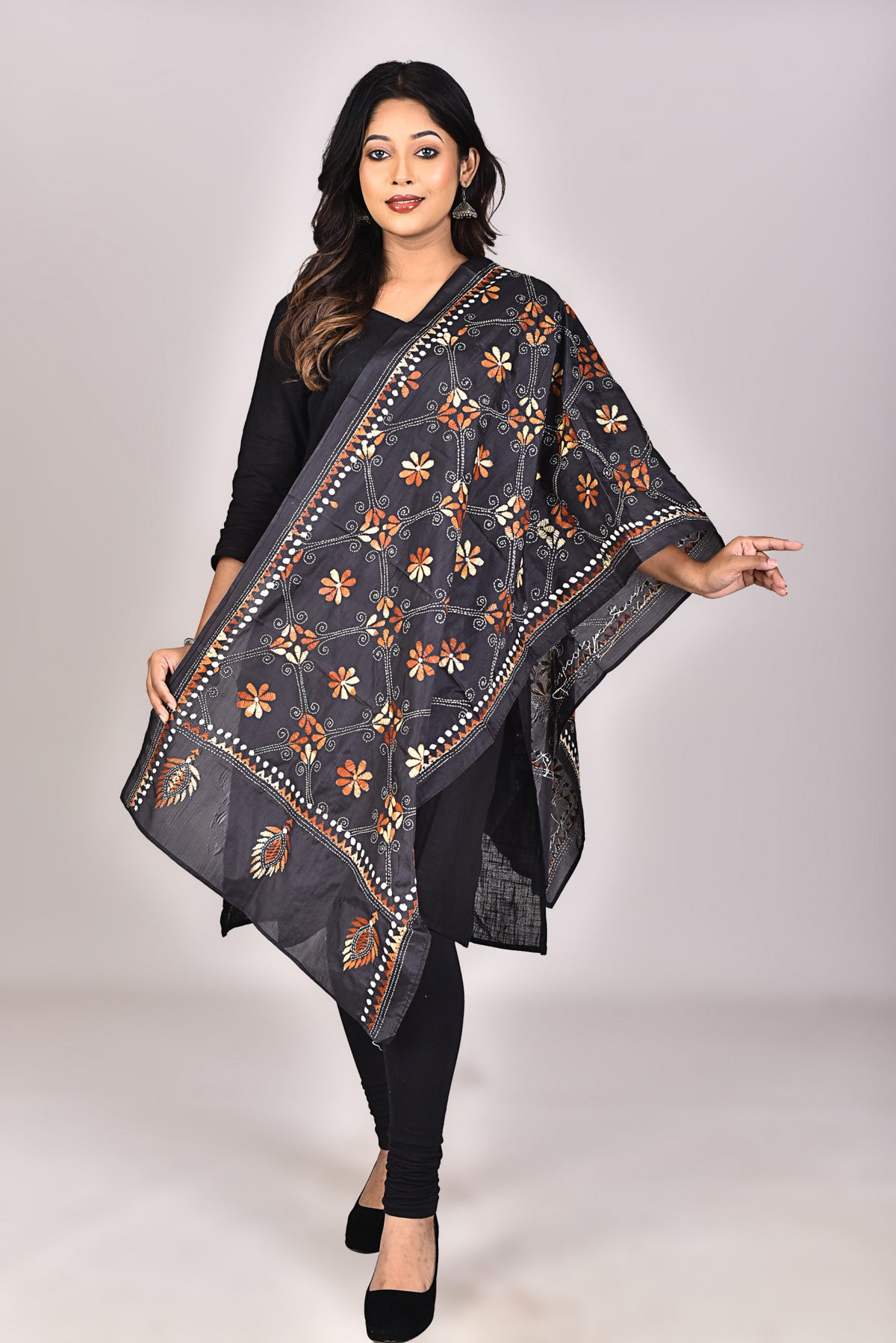 Women's Blended Silk Kantha Dupatta