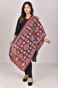Women's Blended Silk Kantha Dupatta
