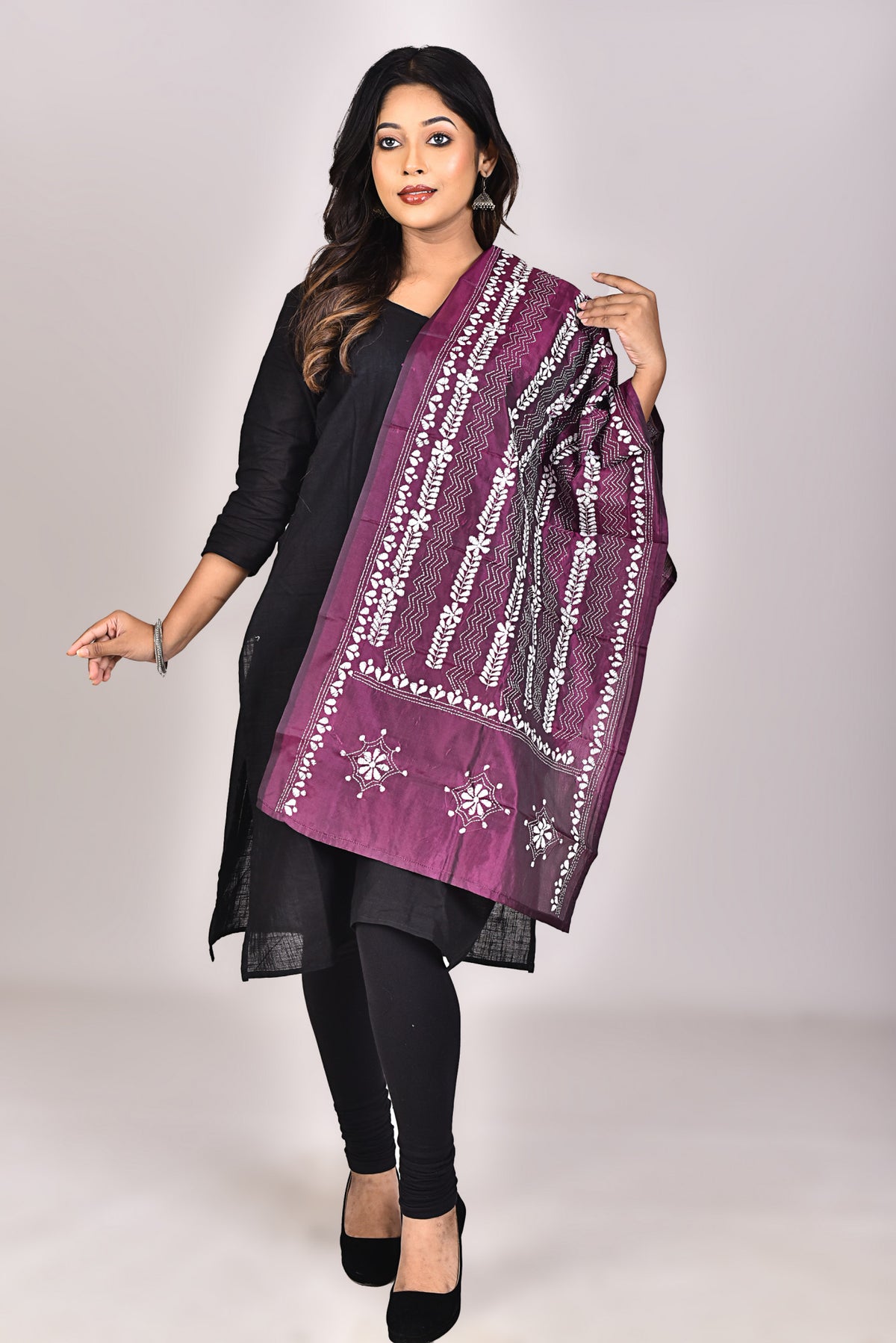 Women's Blended Silk Kantha Dupatta