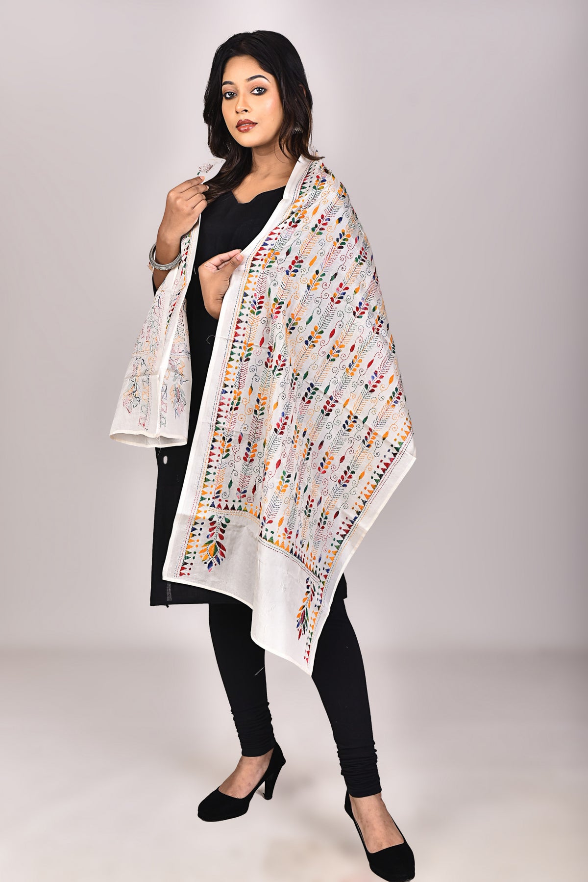 Women's Blended Silk Kantha Dupatta