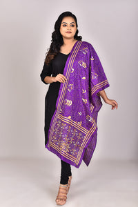 Women's Blended Silk Kantha Dupatta