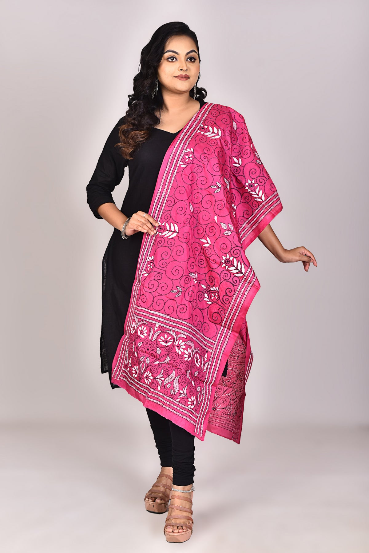 Women's Blended Silk Kantha Dupatta